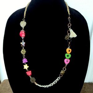 #558 Los Muertos Colorful Beaded Boho Wrap-Around Long Necklace
